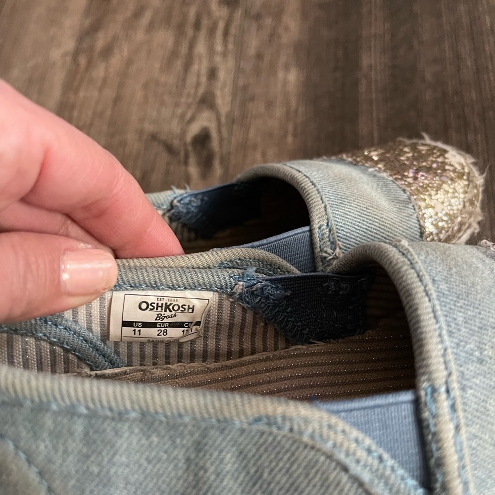 Denim espadrilles with gold toes - Picture 5 of 6